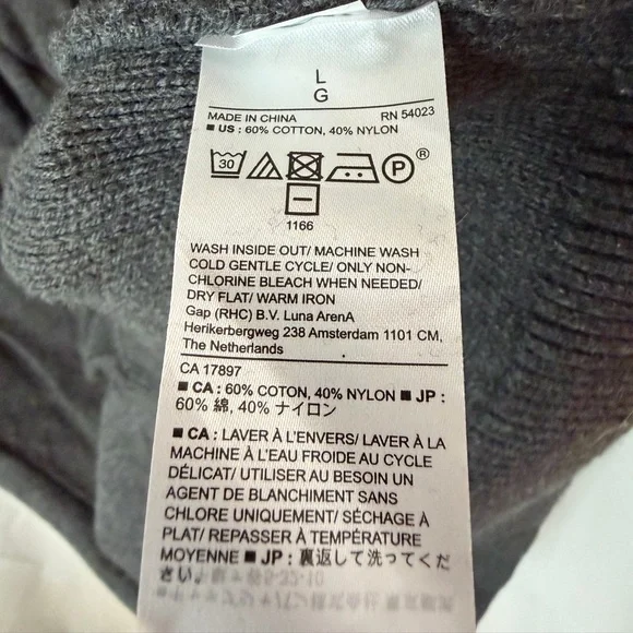 Banana Republic Dark Gray Knit Sweater Dress Sz Lg - Picture 4 of 5